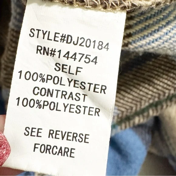 Davi & Dani Mixed Plaid Striped Oversized Shacket - Picture 9 of 10